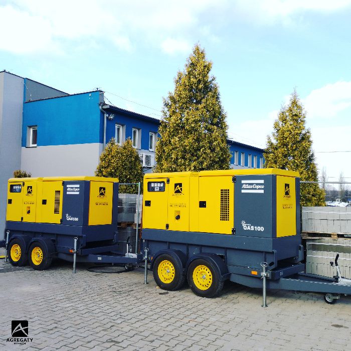 Agregat prądotwórczy 0,8 kW - 500 kW Wynajem 24/7 Atlas Copco Fogo Cat