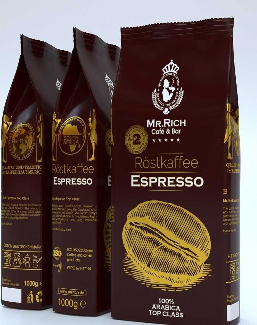 Кофе в зёрнах "Mr.Rich Espresso Top Class N2" 1кг.100%Арабика.Германия