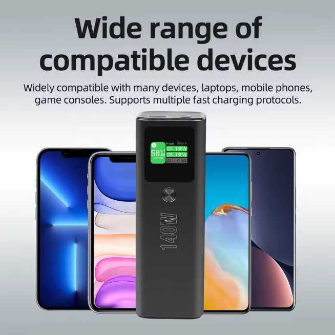 Повербанк PD140W 27000 mAh 2xUSB-C, out USB-A/22.5W PB-2010