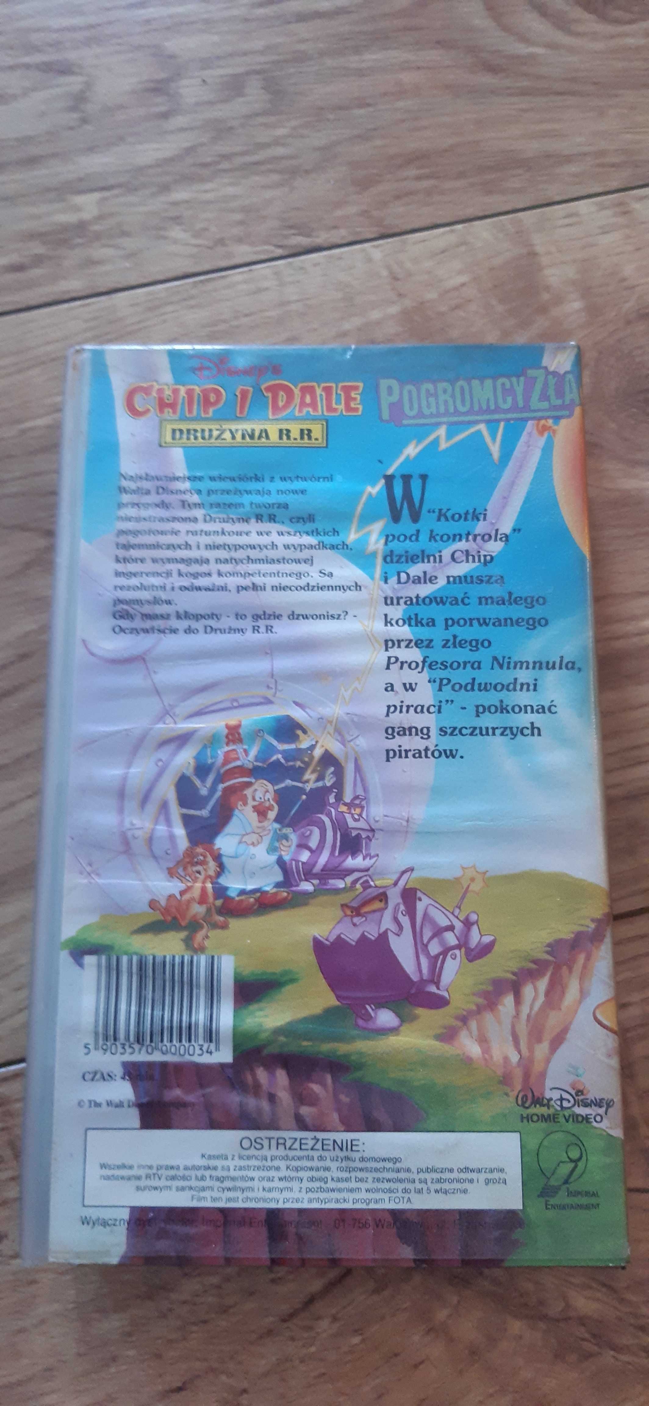 kaseta vhs chip i dale brygada r.r. pogromcy zła bajka dla dzieci