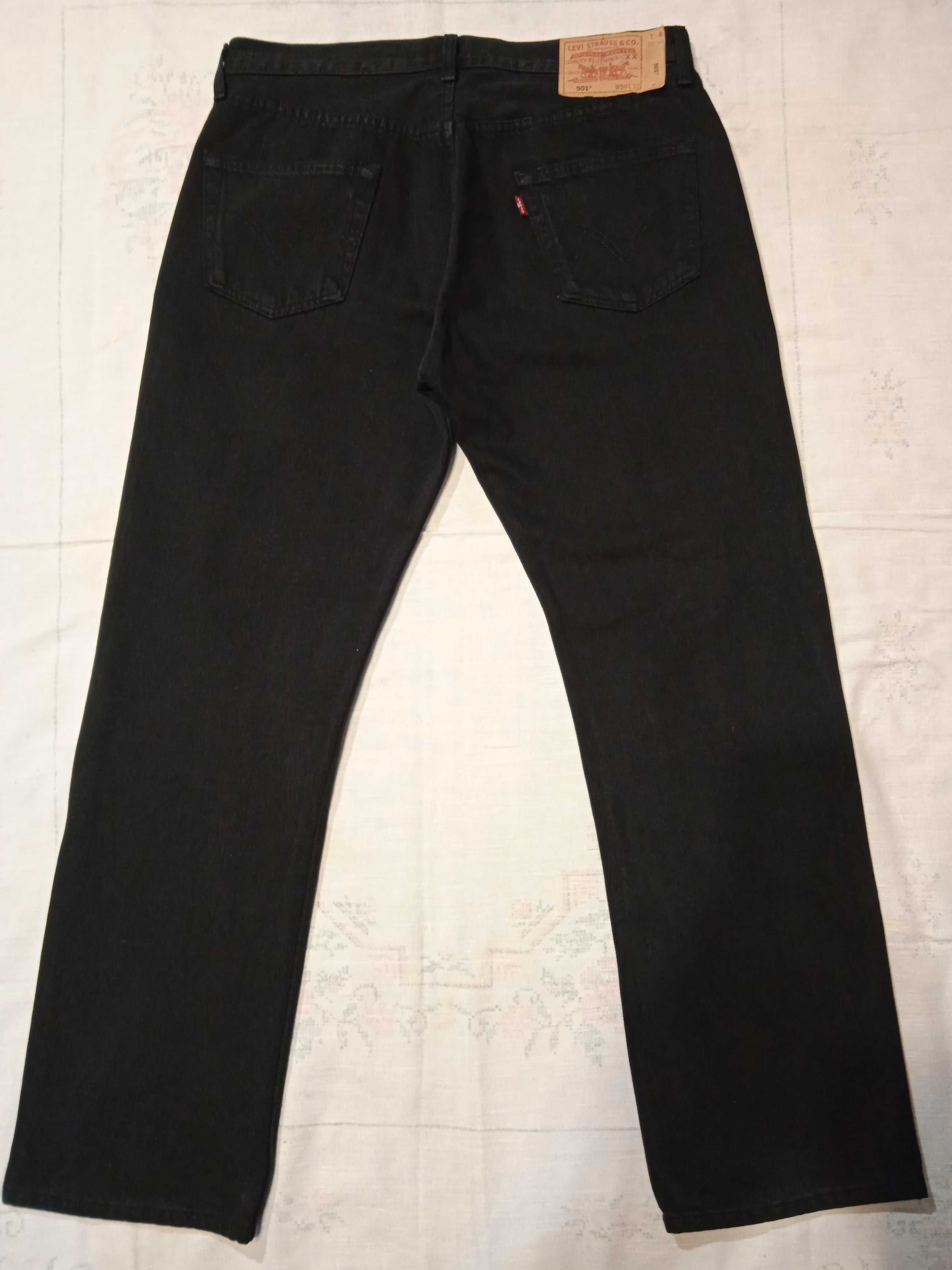 Levis 501 Nowe czarne spodnie jeansy W36 L32