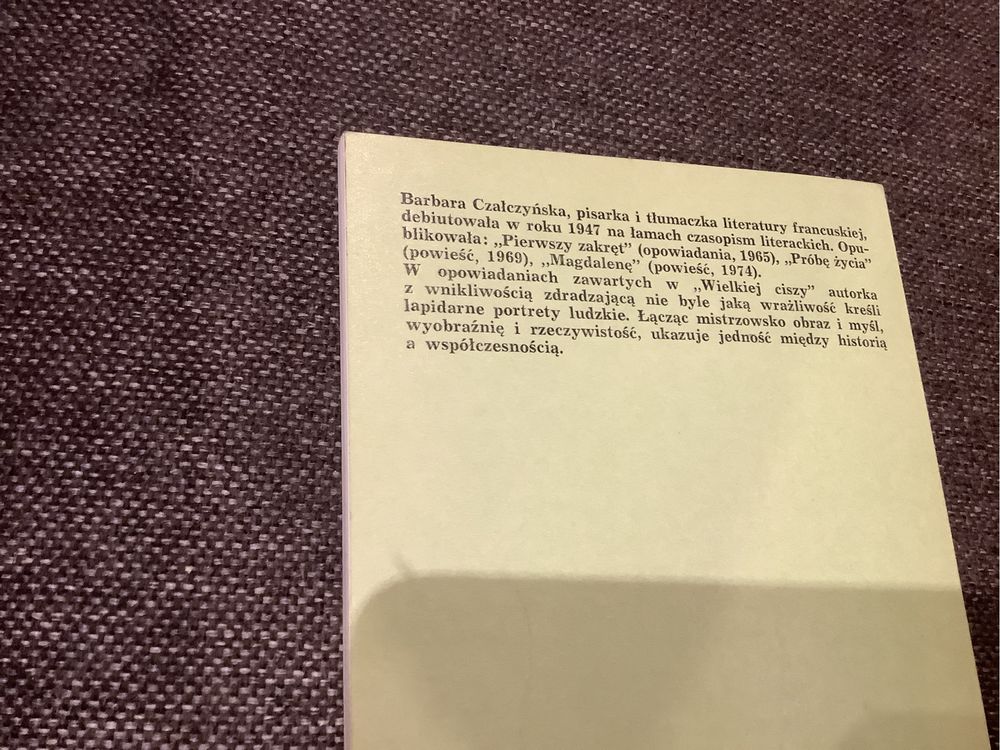Wielka cisza barbara czalczynska