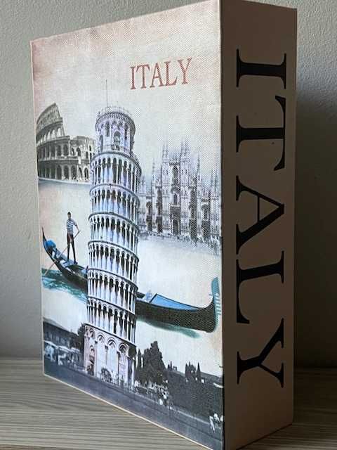 Książka metalowa skrytka sejf ITALY krzywa wieża w PIZIE duża