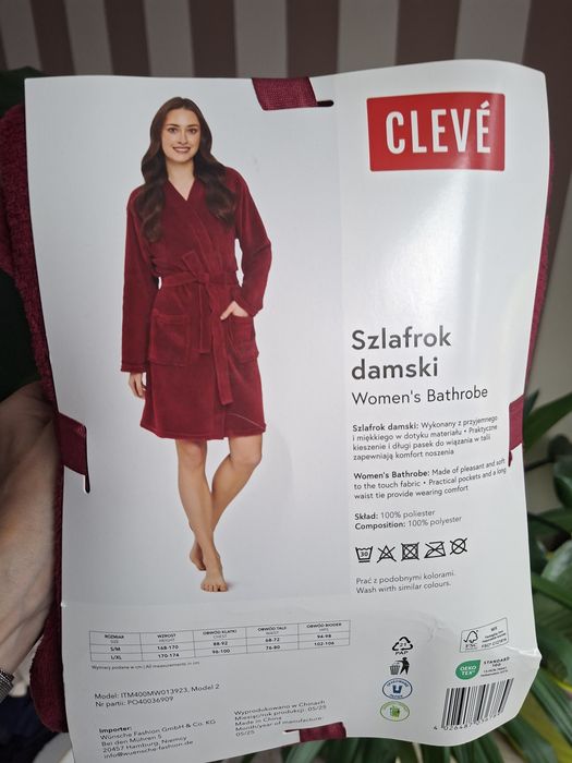 Szlafrok damski w kolorze fuksja l/xl