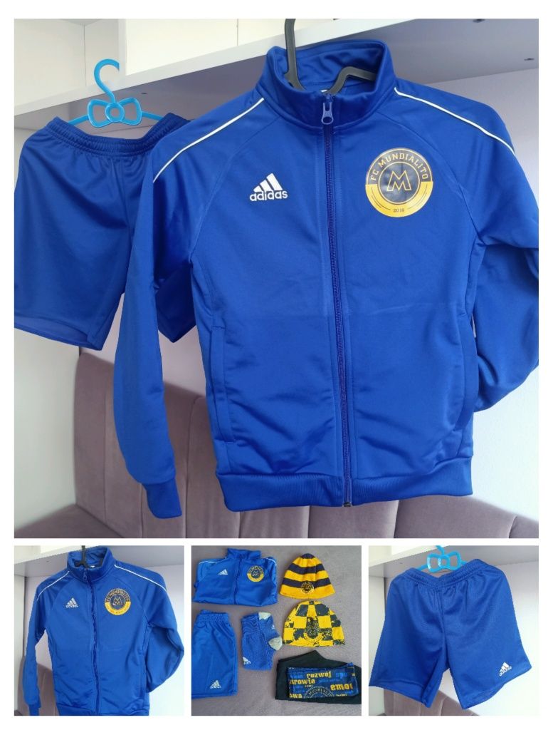 FC Mundialito, Adidas, zestaw, bluza, spodenki, getry, czapki komin