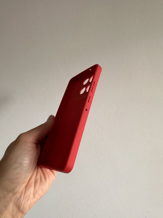 Etui Plecki Silikon czerwone + SZKŁO hartowane do MOTOROLA MOTO G86