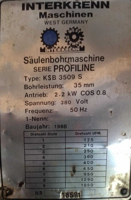 Wiertarka słupowa INTERKRENN niemiecka