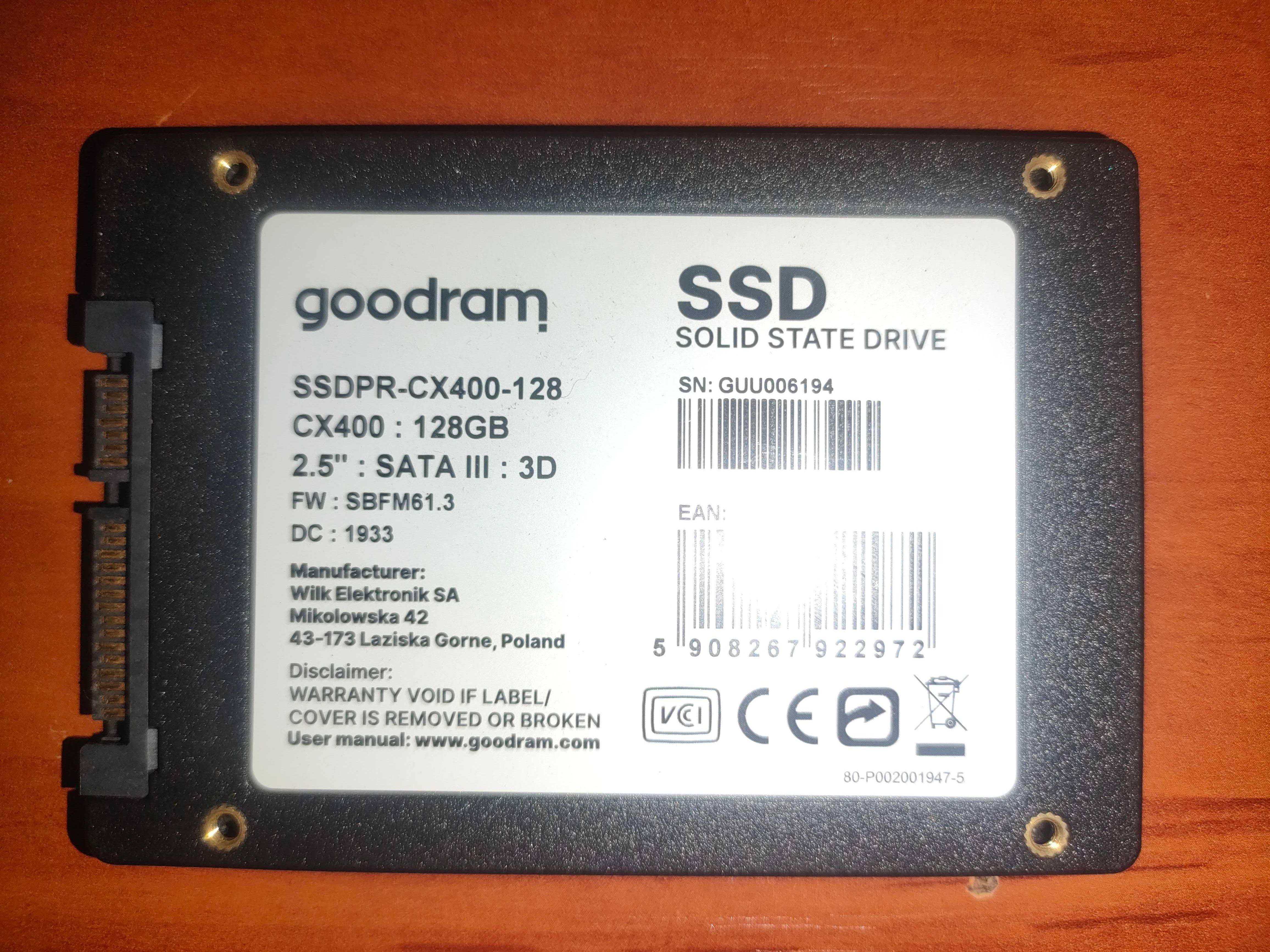 Жесткий диск/SSD GOODRAM CX400 128GB 2,5' SATA III