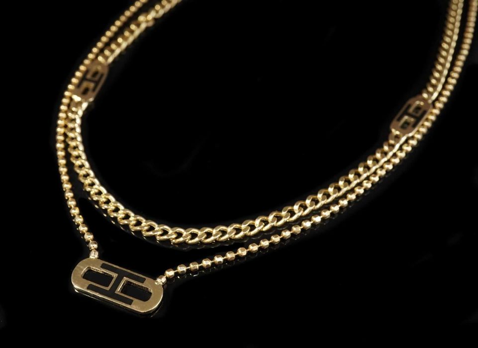 Złoto 585 - złota kolia łańcuszek naszyjnik podwójny