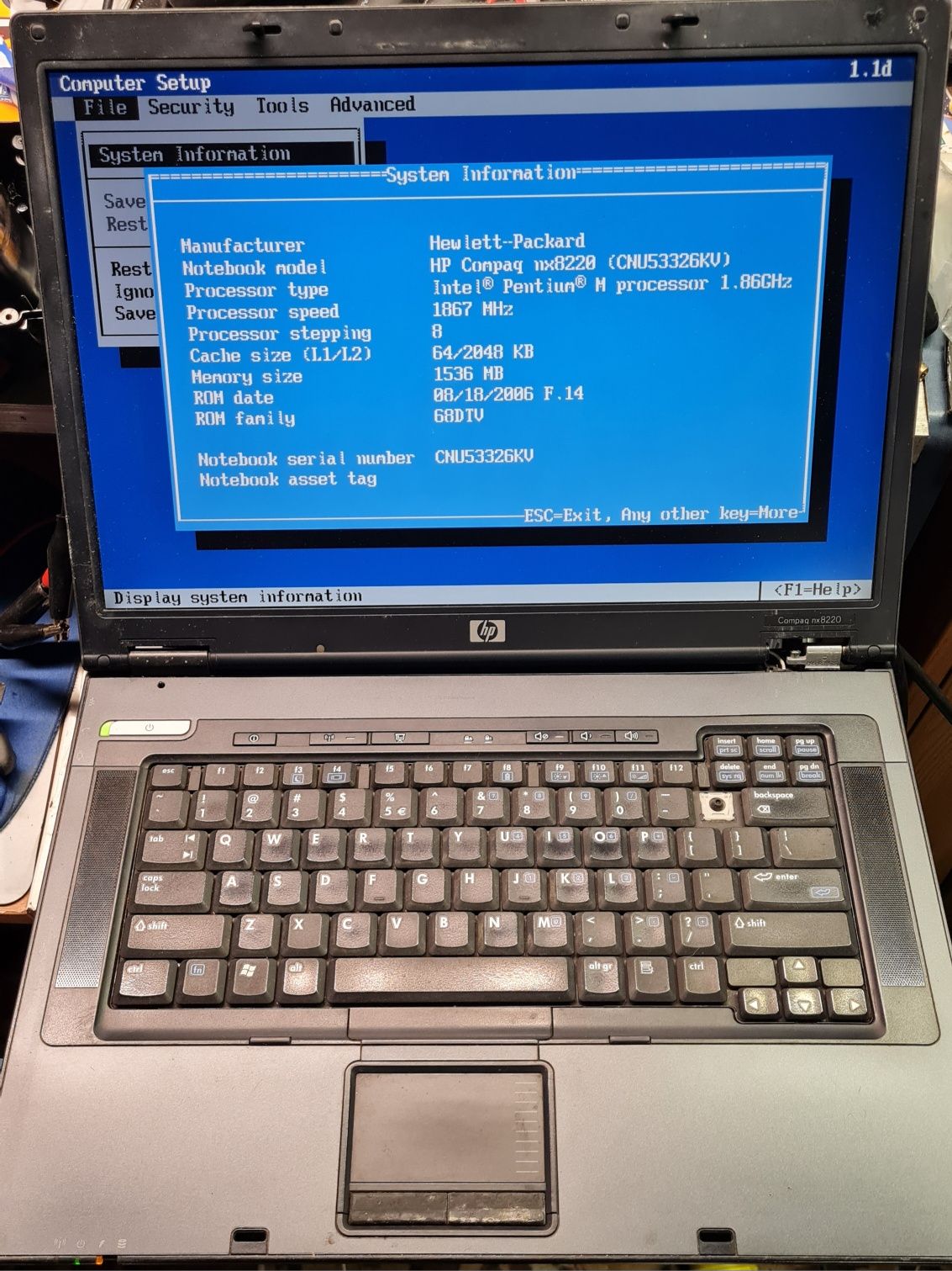 Retro laptopy HP nx7400 nx8220