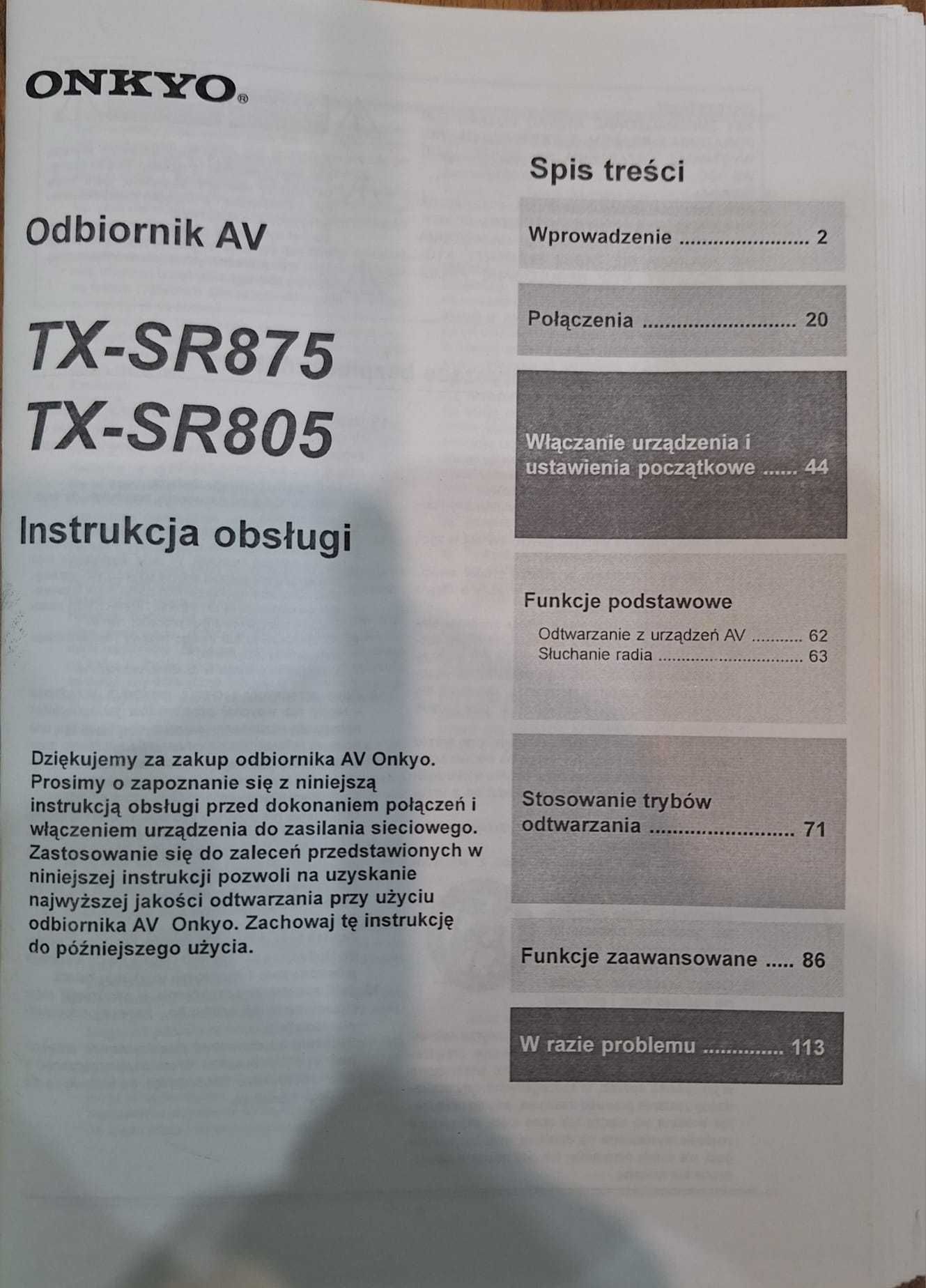 Amplituner Onkyo SR805 z zestawem głośników KEF KHT 2005.2