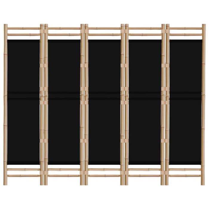 vidaXL Składany parawan 5-panelowy, 200 cm, bambus i płótno