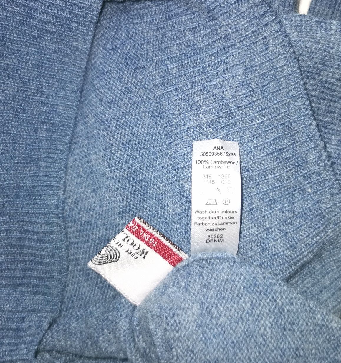 George 100 %lambswool l /xl ciepły lekki Shetland niebieski