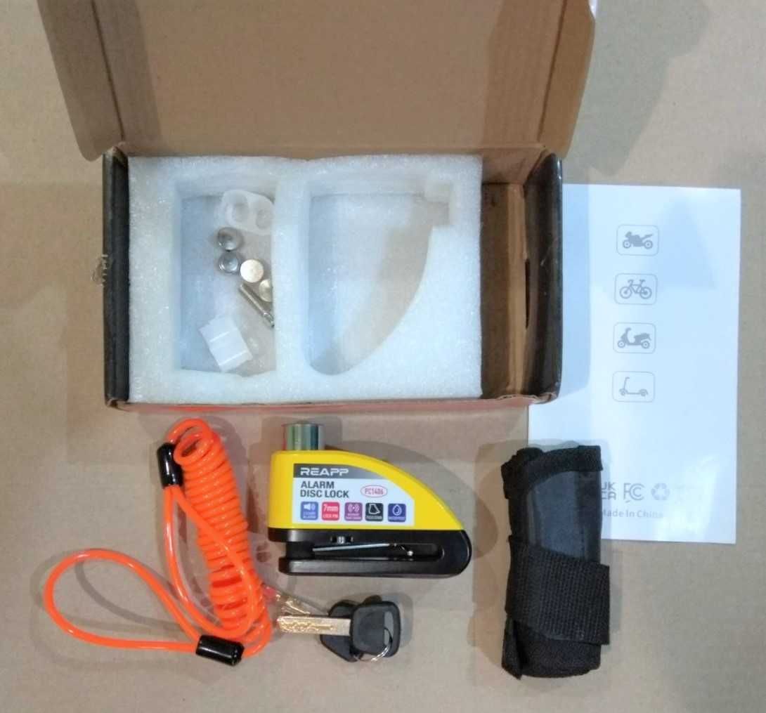 Замок с сигнализацией для велосипедов Alarm disc lock Reap, Новый