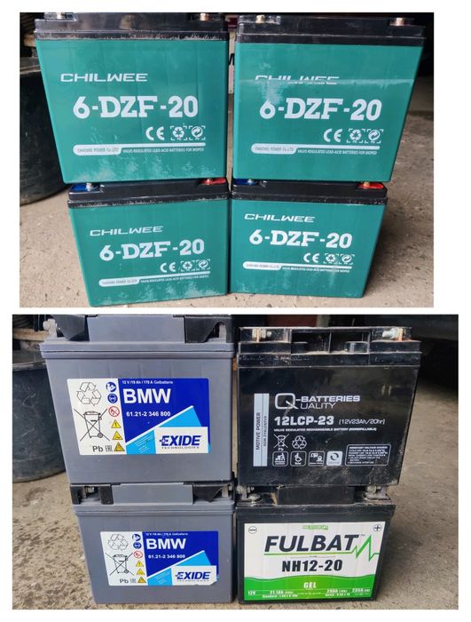 Акамулятори 12v 19a, 23a, 21a, 20a тягові та стартові в хорошому стані