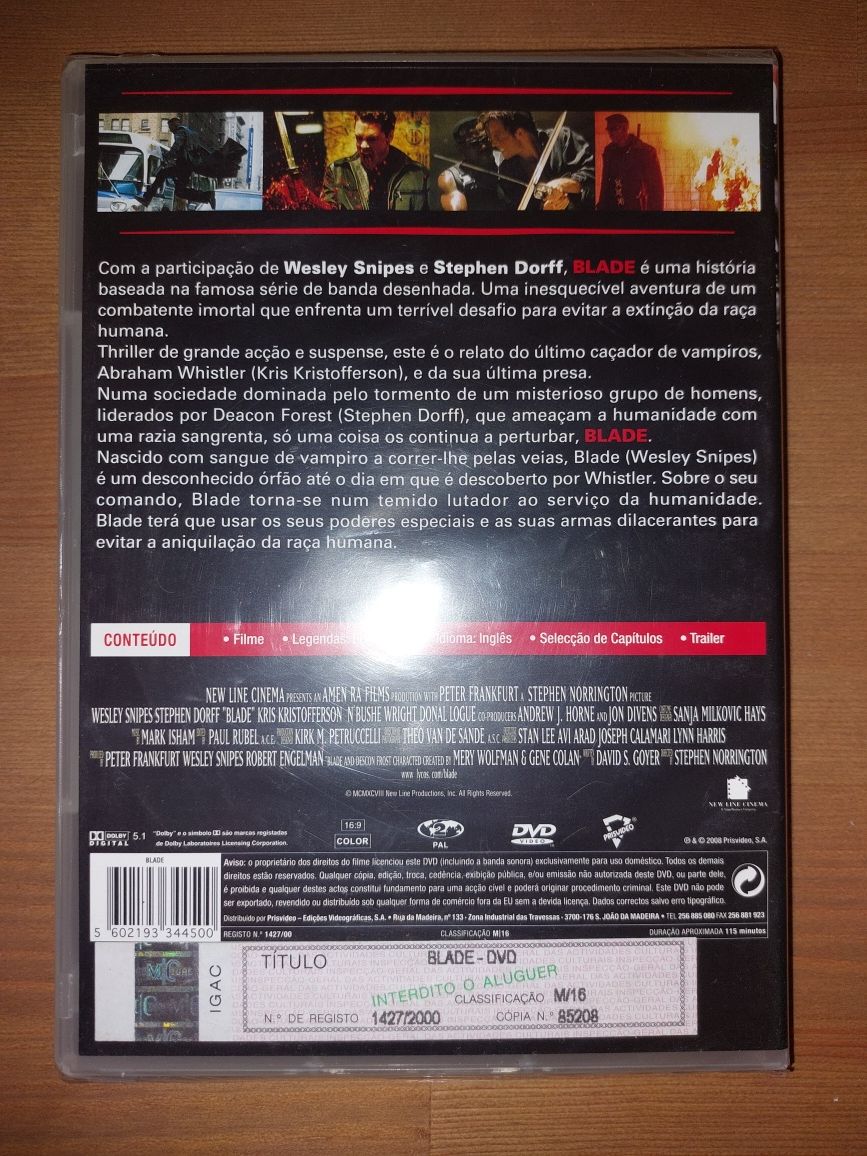 DVD NOVO e SELADO - " Blade " 1998