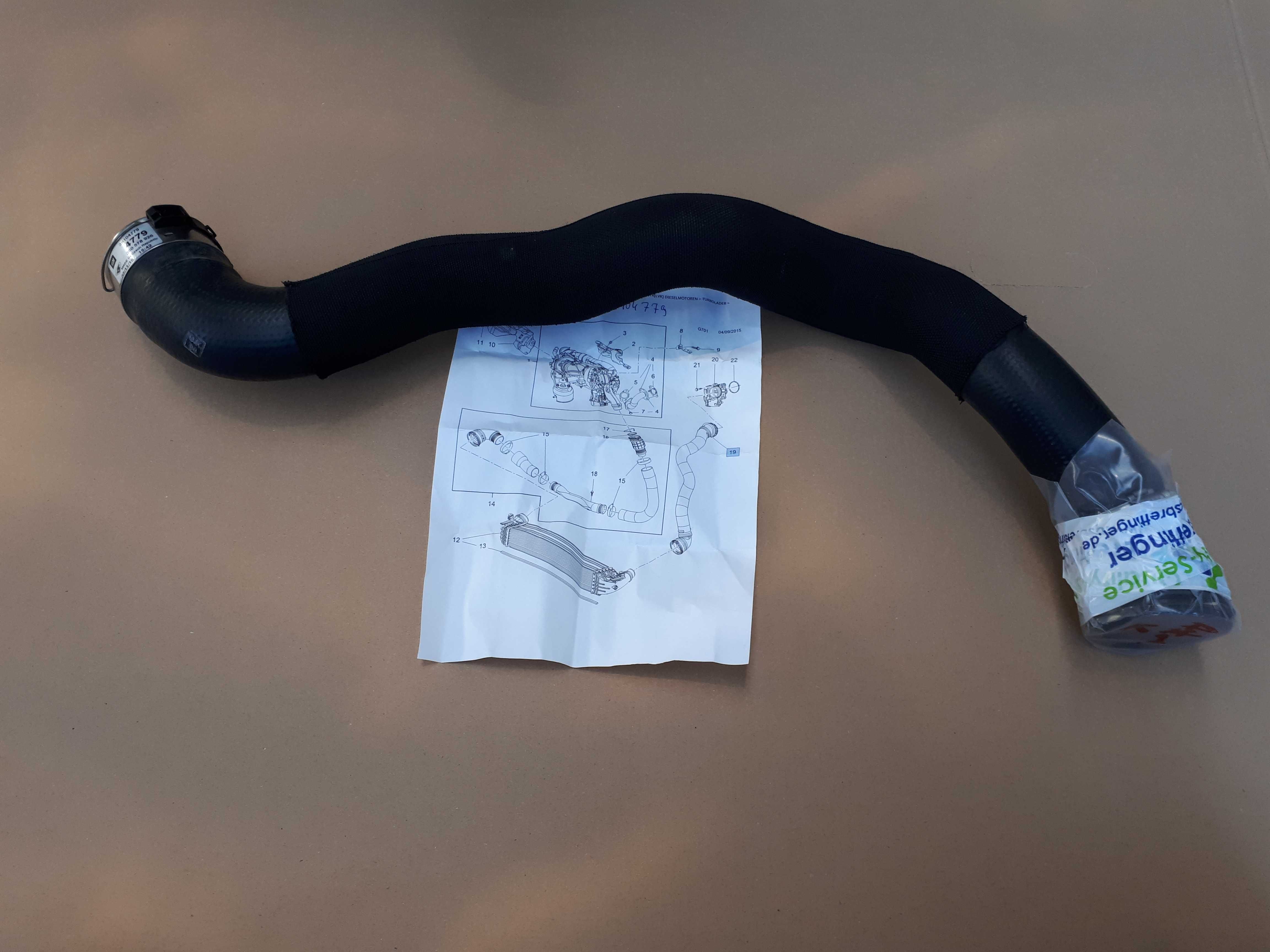 Opel Astra K 1.6 CDTI Rura Przewód Turbiny