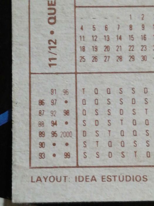 Calendários antigos da queima das fitas de Coimbra 1986