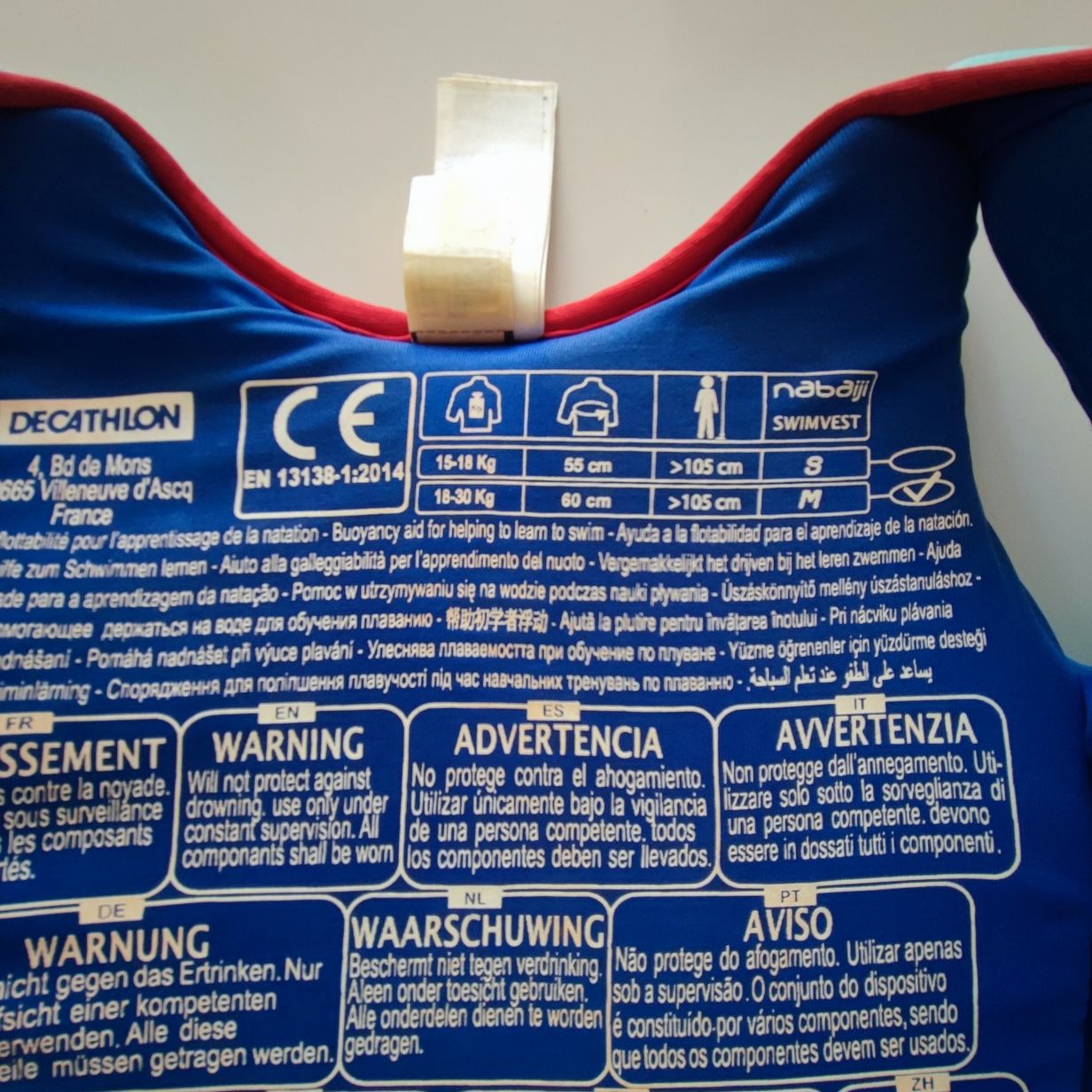 Colete de Natação espuma azul-vermelho