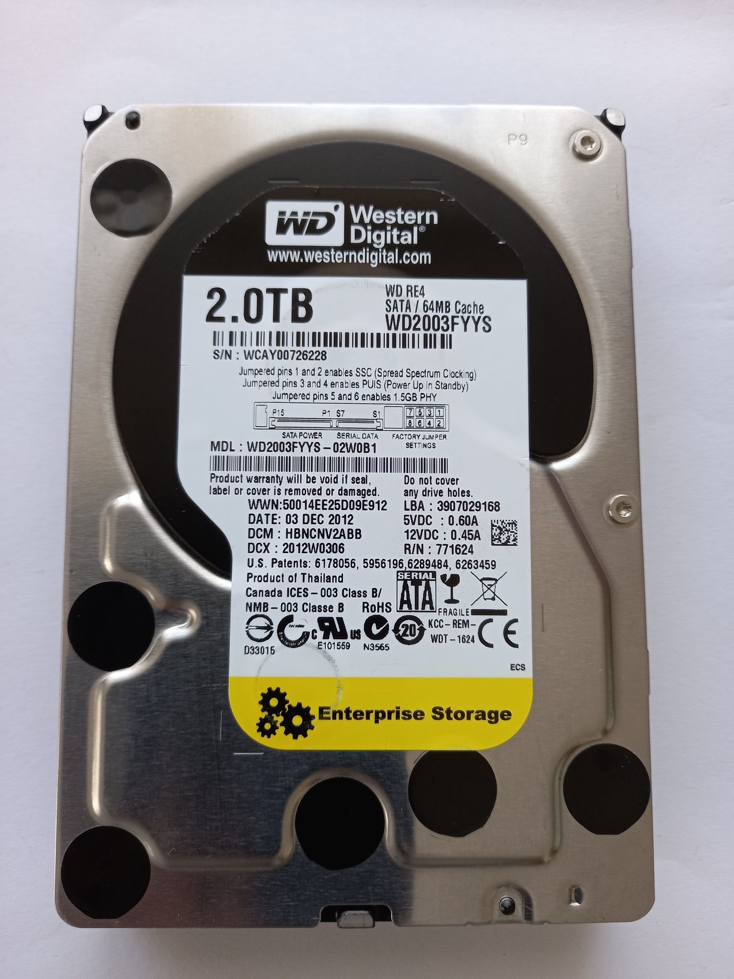 Dysk 2TB Western Digital WD RE4 WD2003FYYS SATA 3,5"