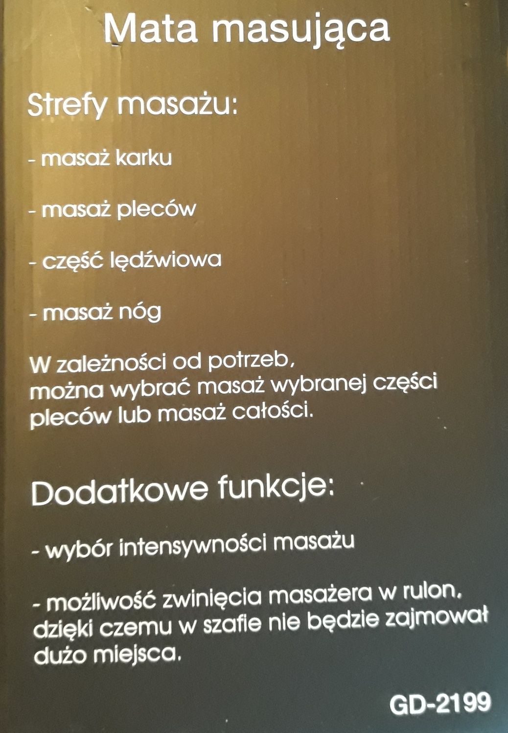 Mata masująca GOLDENIZE GD-2199