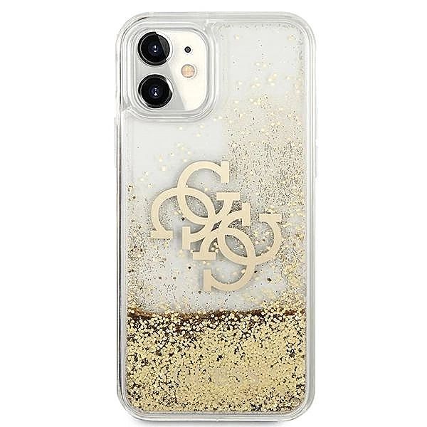 Etui Guess 4G Big Liquid Glitter na iPhone 11/6,1" / Xr - złote