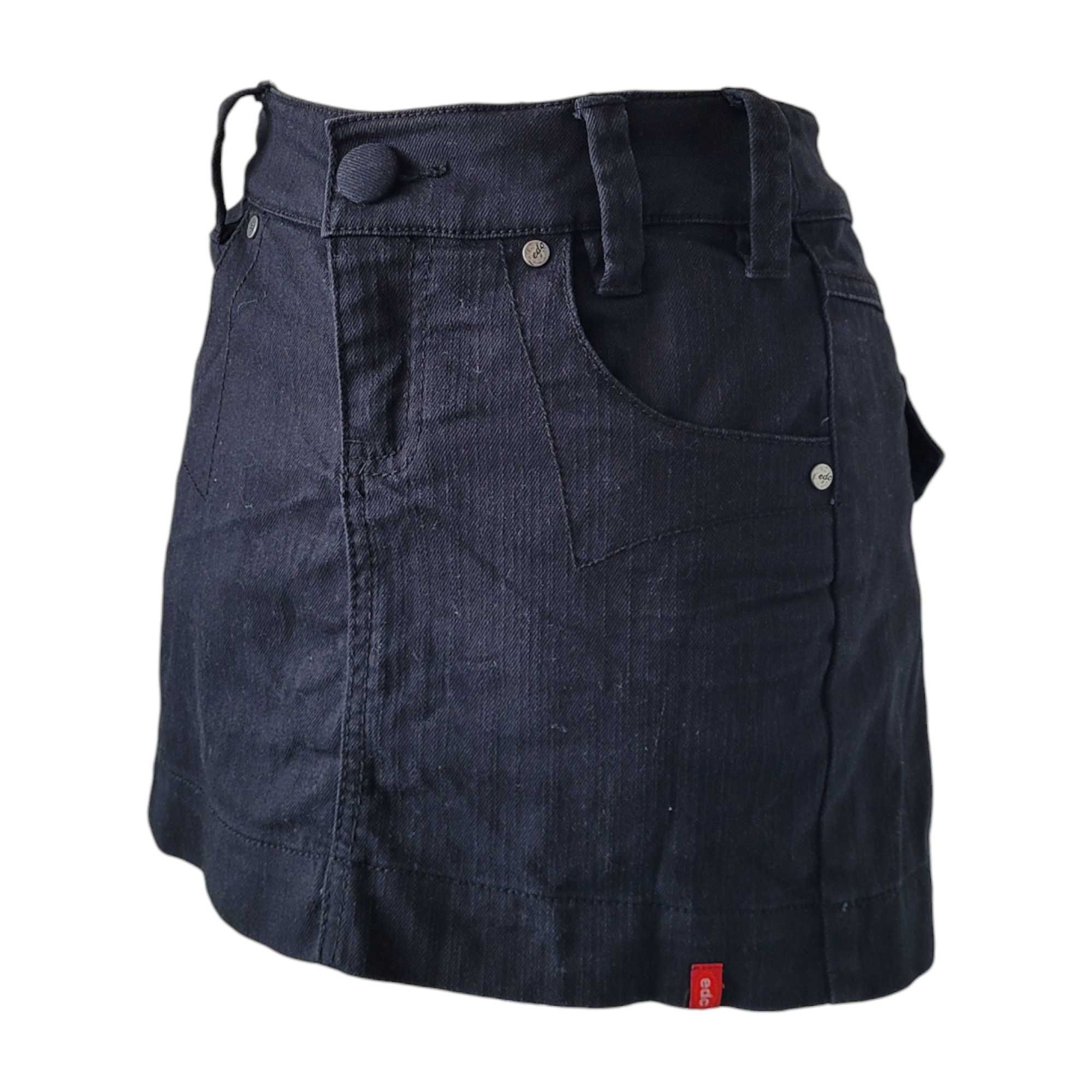 Czarna krótka jeansowa spódnica mini fałdy M japan style kawaii plisy