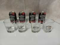 4 Copos e 4 latas Jack Daniels