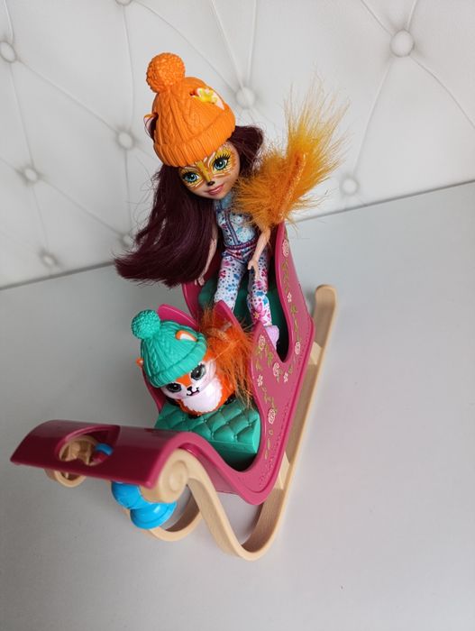 Enchantimals, zimowe sanie - Lalka i lisek