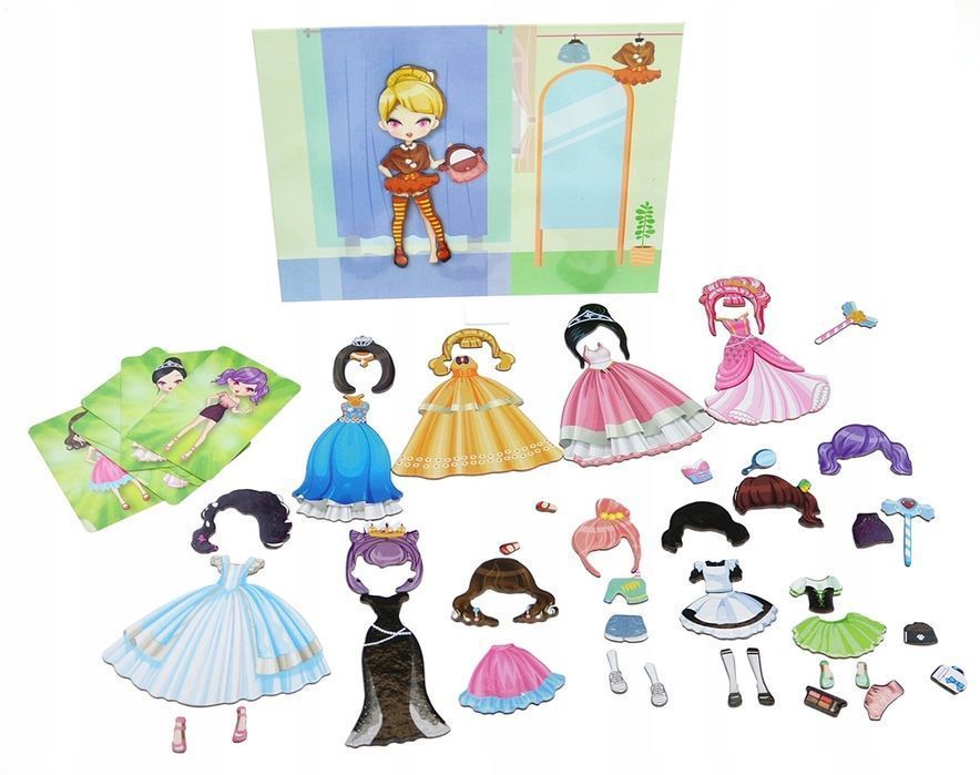 Układanka Magnetyczna Tablica Moda Ubieranka Klocki Puzzle Magnetyczne