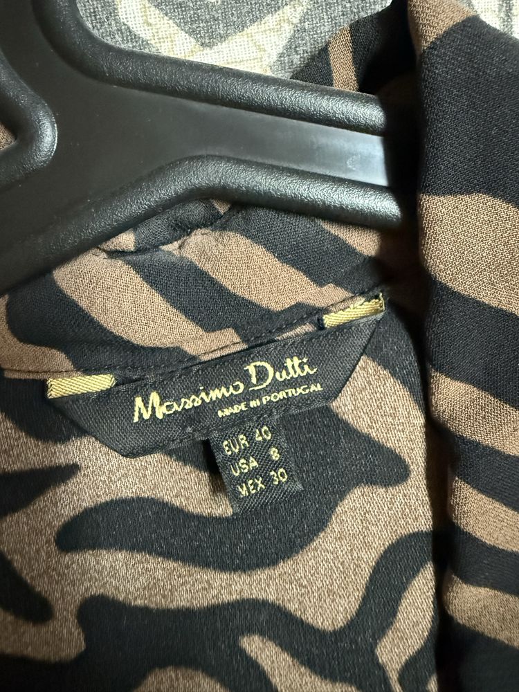 Sukienka Massimo Dutti zebra unikat koszulowa L