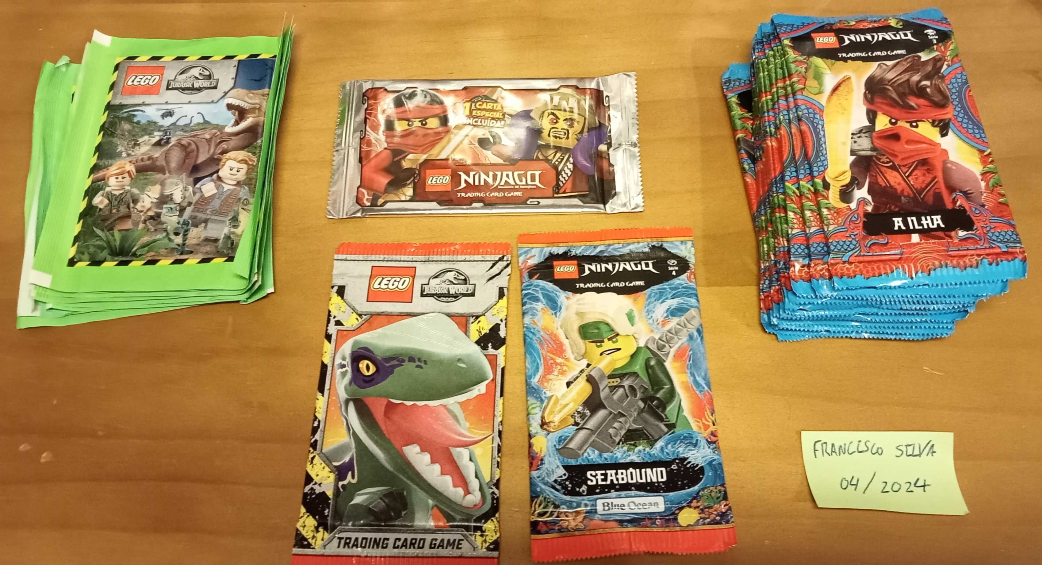 LEGO NINJAGO e JURASSIC WORLD -  cromos e cartas