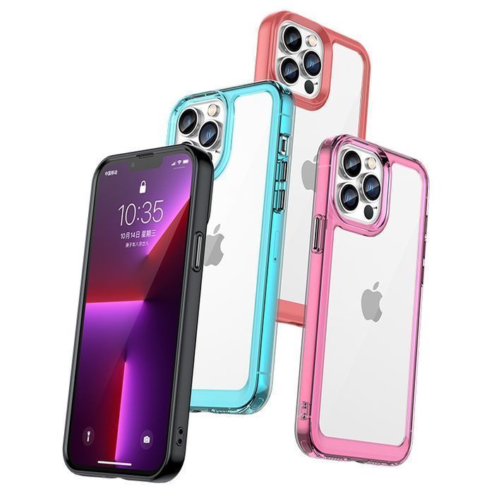 Etui Outer Space Case iPhone 13 Pro Żelowa Ramka Niebieski