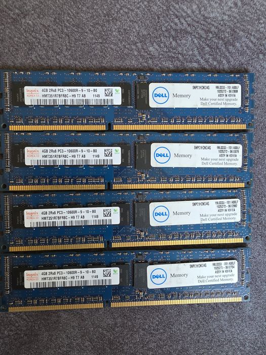 4x 4GB Hynix HMT351R7BFR8C DDR3-1333 MHz do serwera