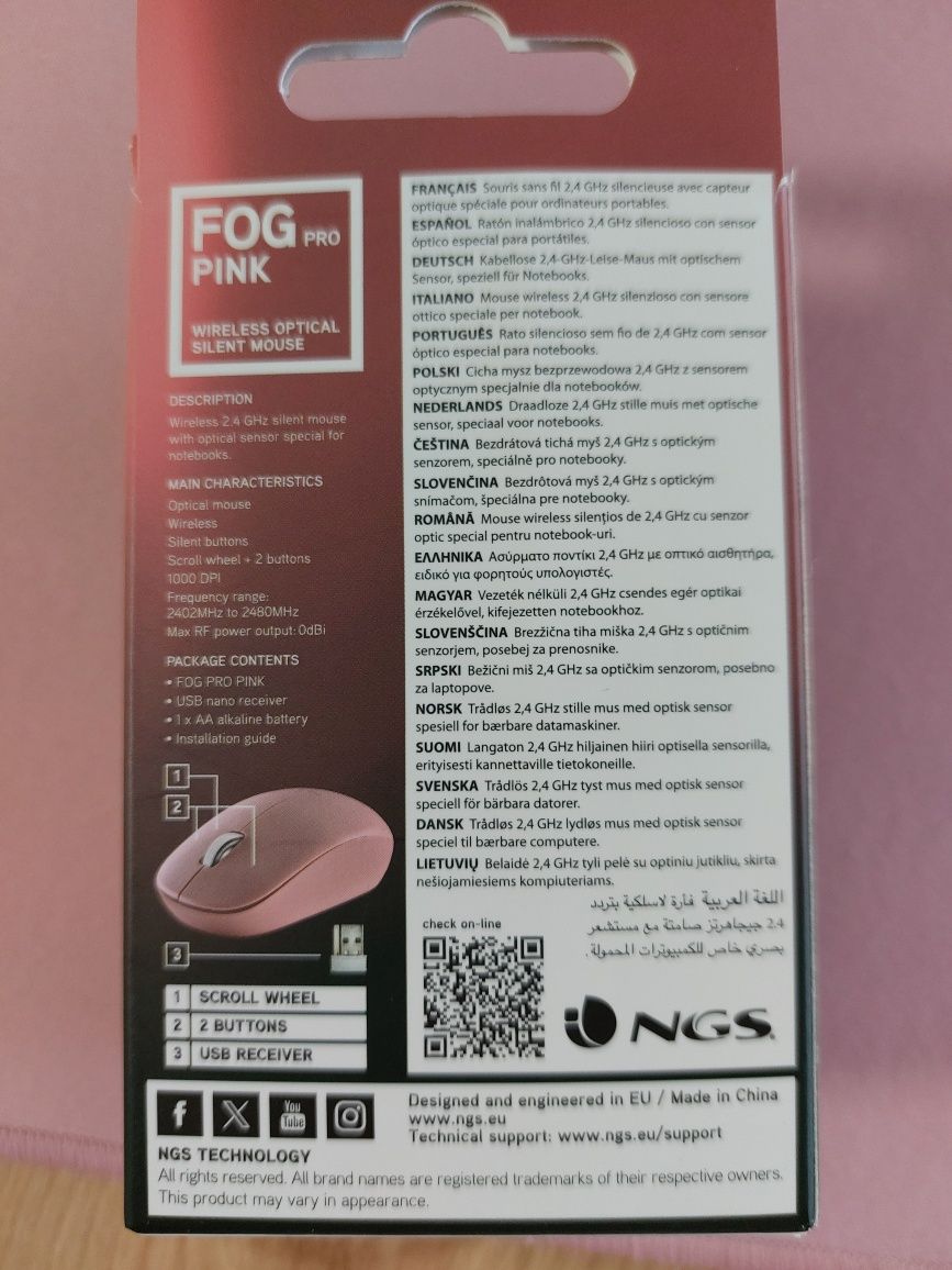 Rato Fog Pink, com tapete incluído, novo