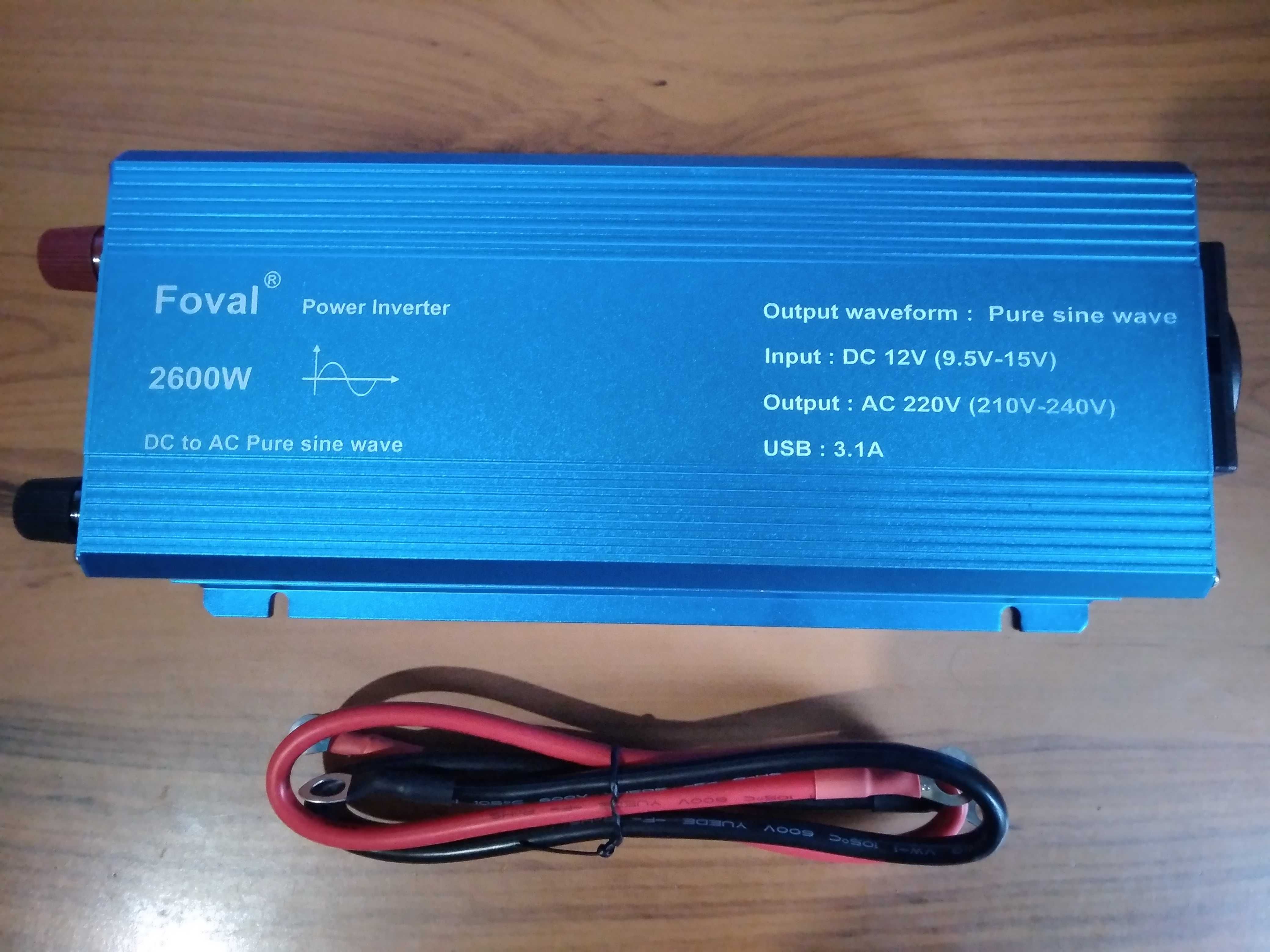 FOVAL 2600W Инвертор для котла, чистый синус, 12V-220