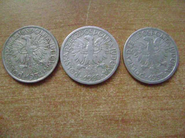 Starocie z PRL - Stare monety 2 zł = Zestaw 3 sztuki z PRL do wyboru