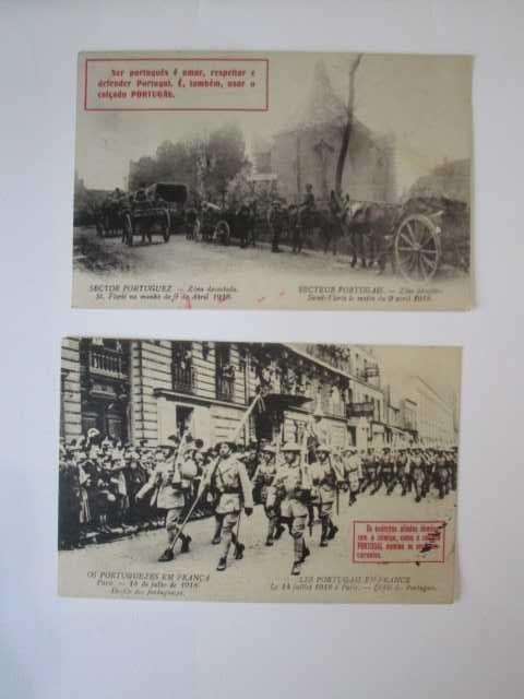 Muito raros postais oferta  brinde Primeira Guerra Mundial portugueses