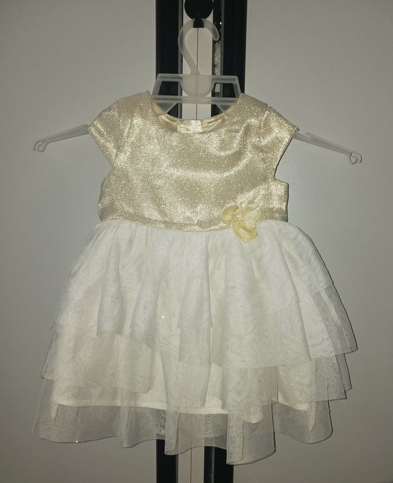 Sukienka okolicznościowa rozm. 74 / złota z tiulową spódnicą/ H&M