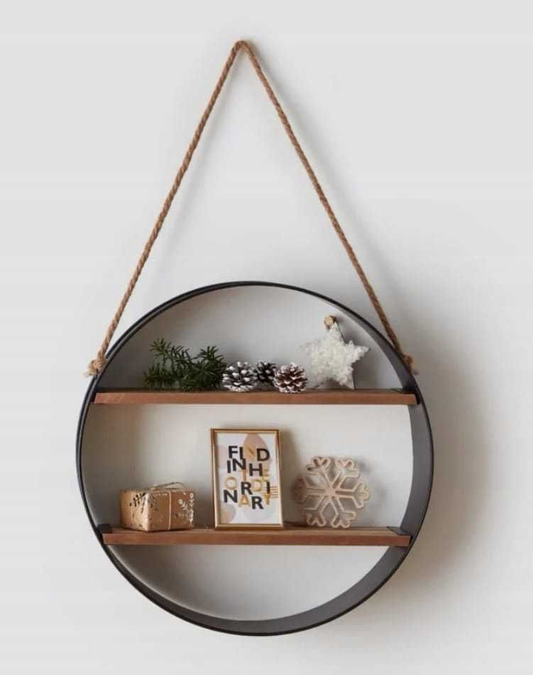 Okrągła półka w stylu loft, pepco