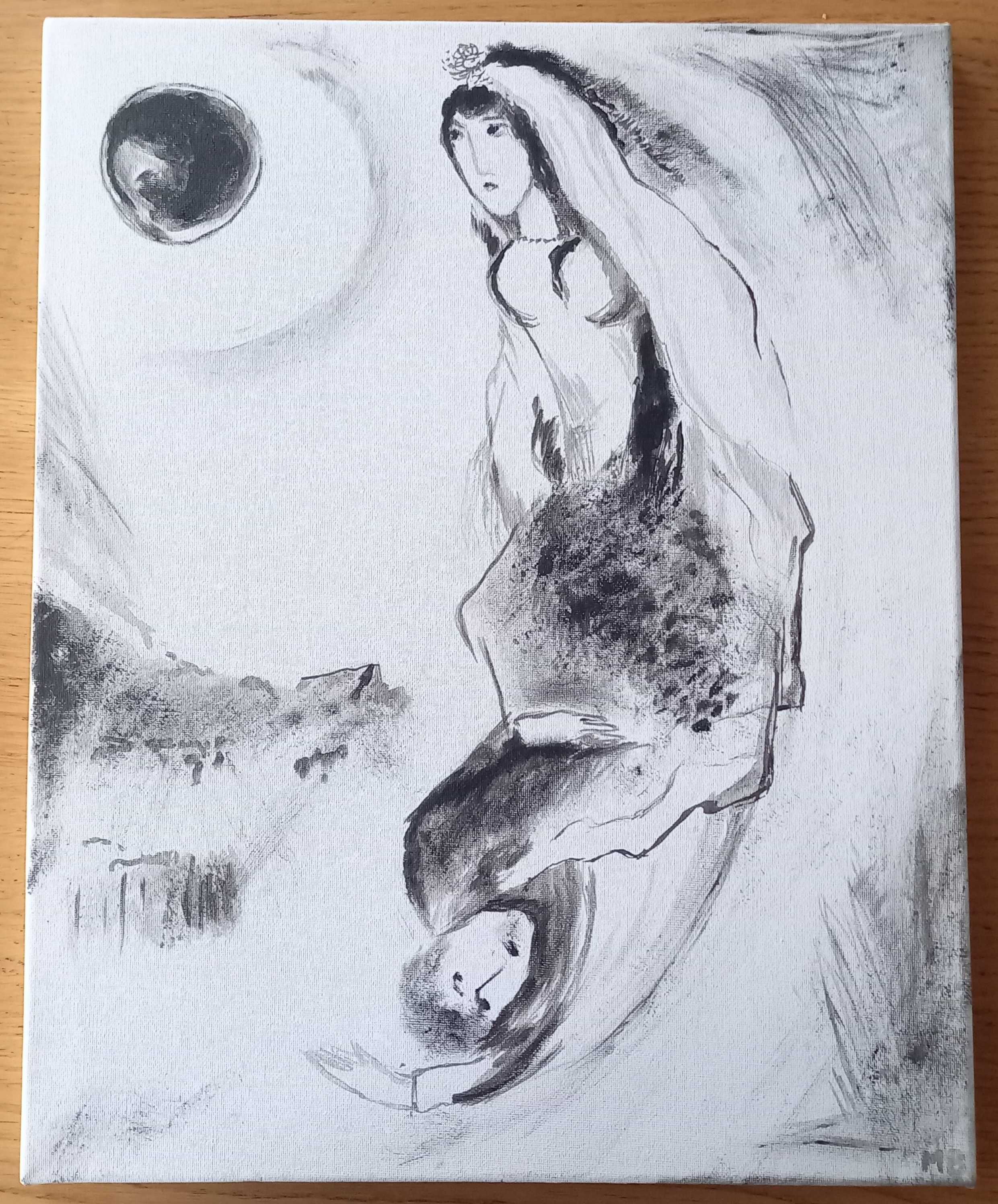 Marc Chagall "Księżycowa para" - autorska kopia, akryl na płótnie
