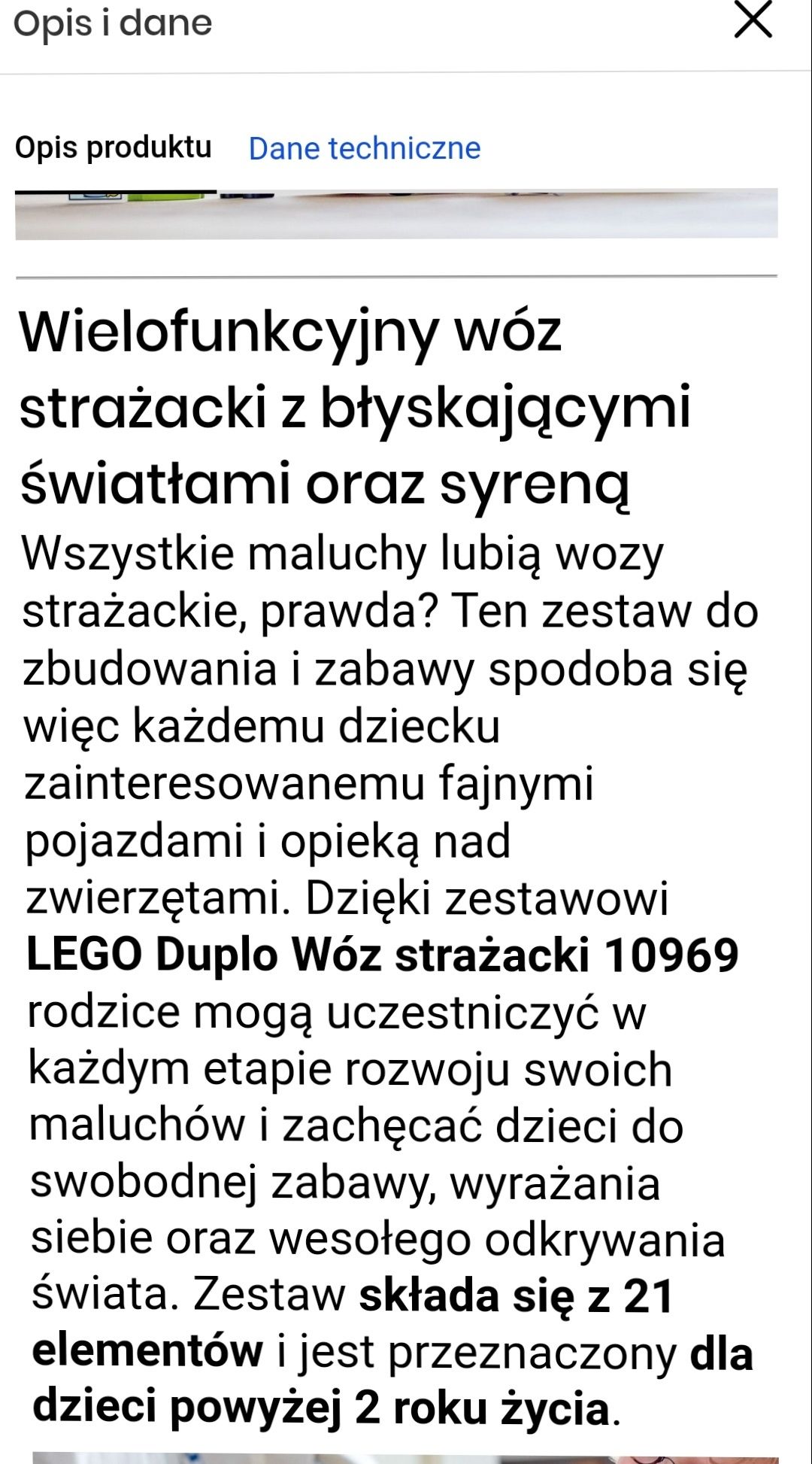 LEGO Duplo 10969 Wóz strażacki