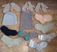 Рукоделие вязанные изделия шерсть носки рукавицы шапка снуд шкарпетки
