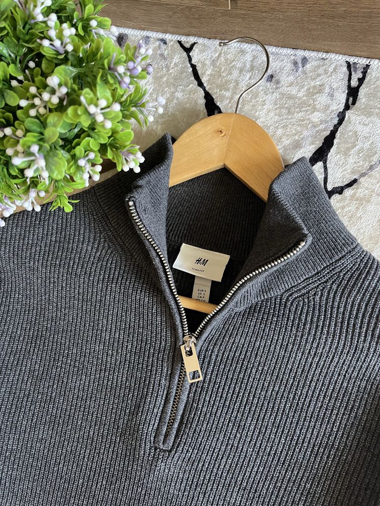 H&M кофта свитер мужской полузамок 1/4 zip / Размер S-M