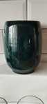 Wazon Flakon ceramiczny kolor ciemna zieleń wysokość 16 cm czasy PRL