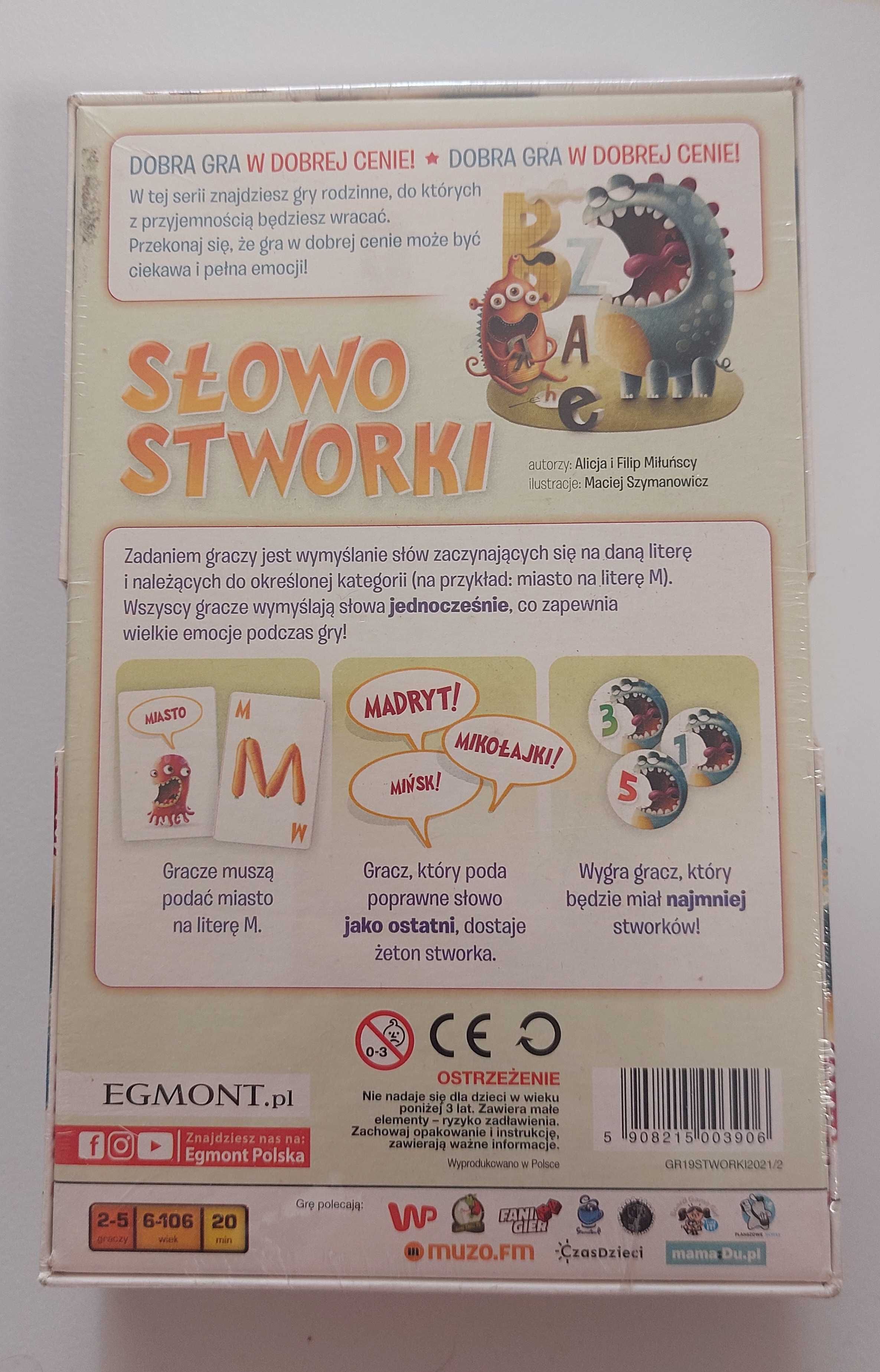 Słowo stworki gra Egmont NOWA