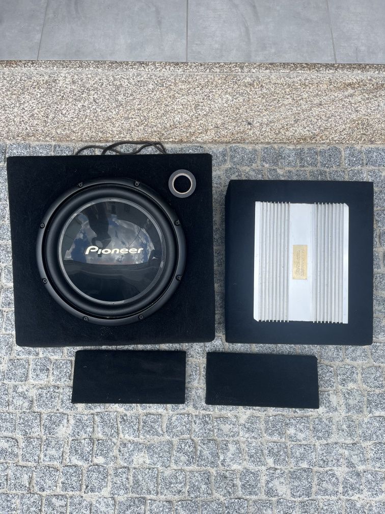 Subwoofer Pioneer e amplificador Audiobank