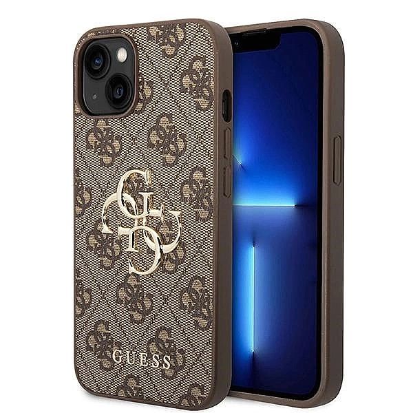 Etui Guess 4g Big Metal Logo do iPhone 15 - brązowe