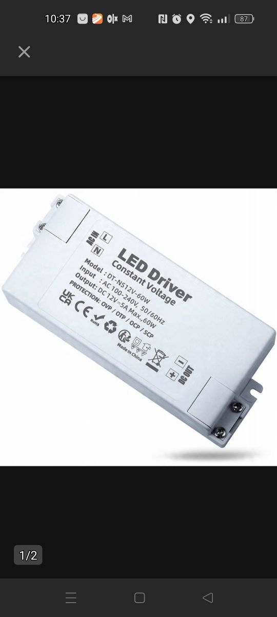 Sterownik zasilacz do taśm LED, kamer 12 V 60W