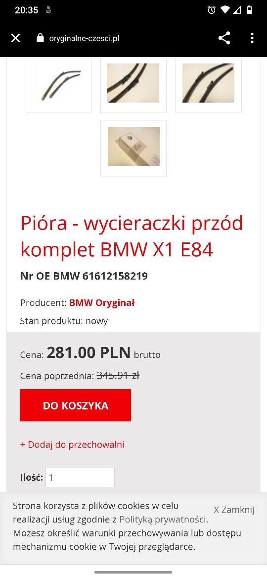 Wycieraczki do bmw